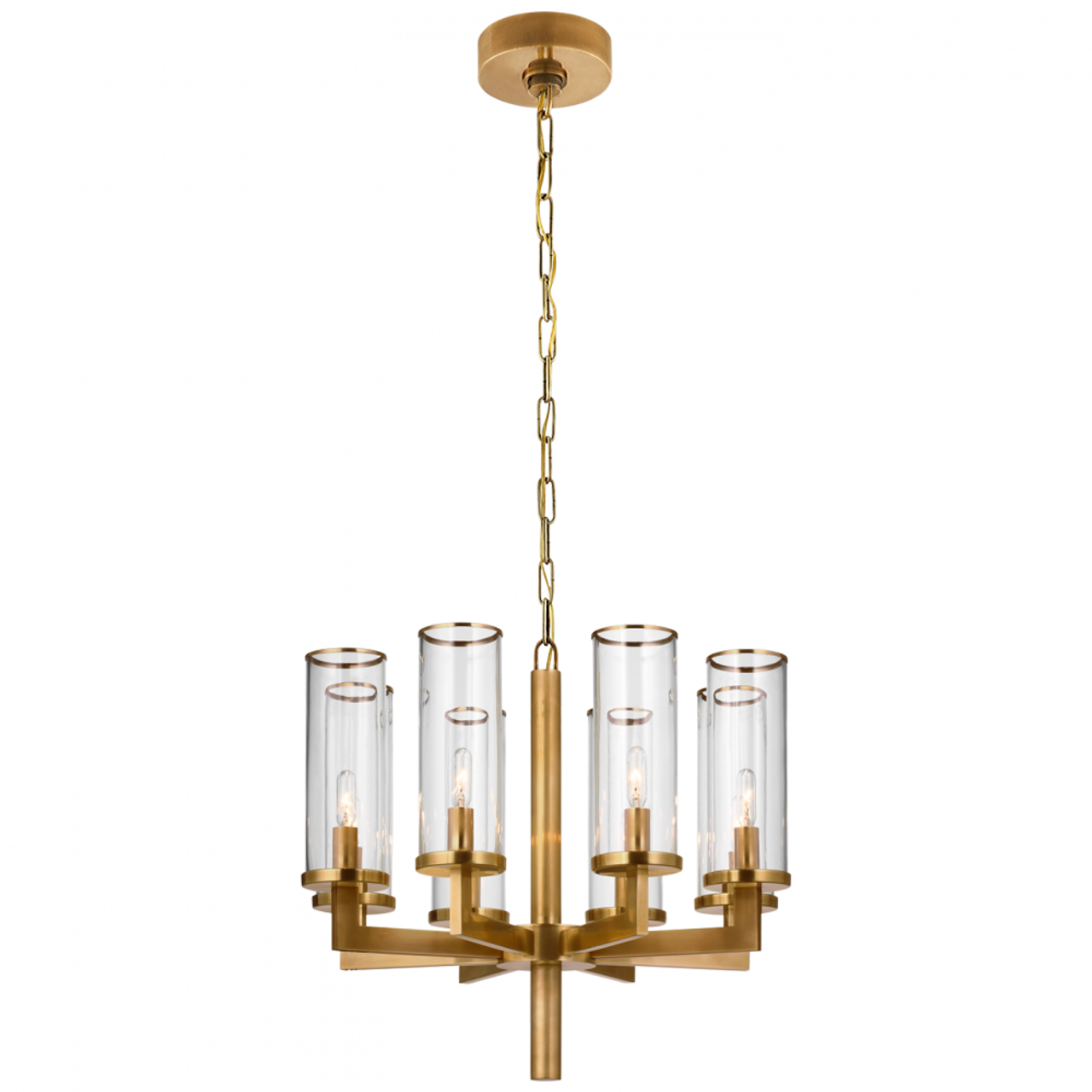 Liaison Single Tier Chandelier, 8-Light, Antique-Burnished Brass, 20.5"W (KW 5200AB-CG CX334)