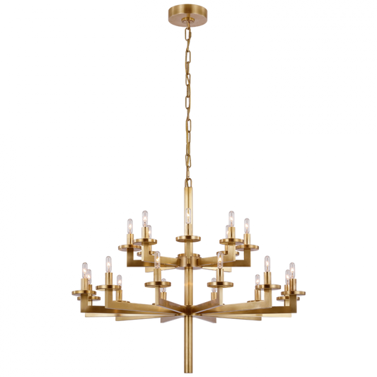 Liaison Double Tier Chandelier - Antique-Burnished Brass