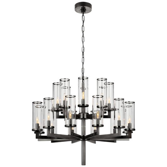 Liaison Double Tier Chandelier, 20-Light, Bronze, 34"W (KW 5201BZ-CG CX155)