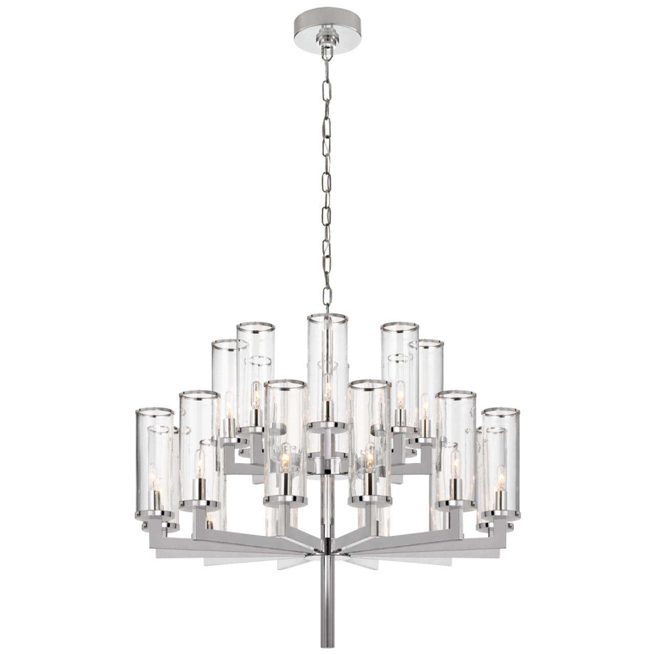 Liaison Double Tier Chandelier, 20-Light, Polished Nickel, 34"W (KW 5201PN-CG CX23K)