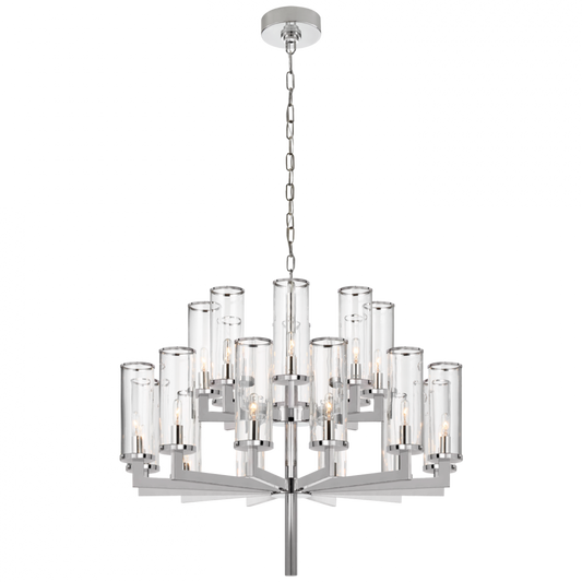 Liaison Double Tier Chandelier, 20-Light, Polished Nickel, 34"W (KW 5201PN-CG CX23K)