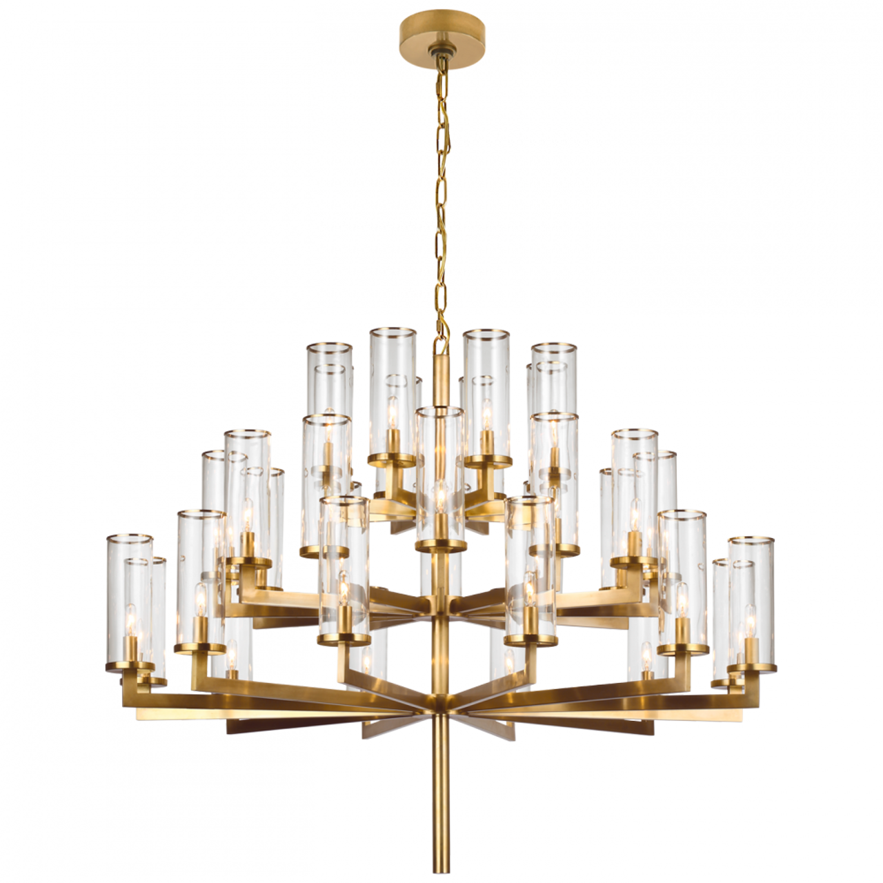 Liaison Triple Tier Chandelier, 32-Light, Antique-Burnished Brass, 47.5"W (KW 5202AB-CG CX414)