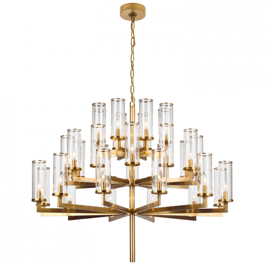 Liaison Triple Tier Chandelier, 32-Light, Antique-Burnished Brass, 47.5"W (KW 5202AB-CG CX414)