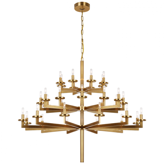 Liaison Triple Tier Chandelier - Antique-Burnished Brass