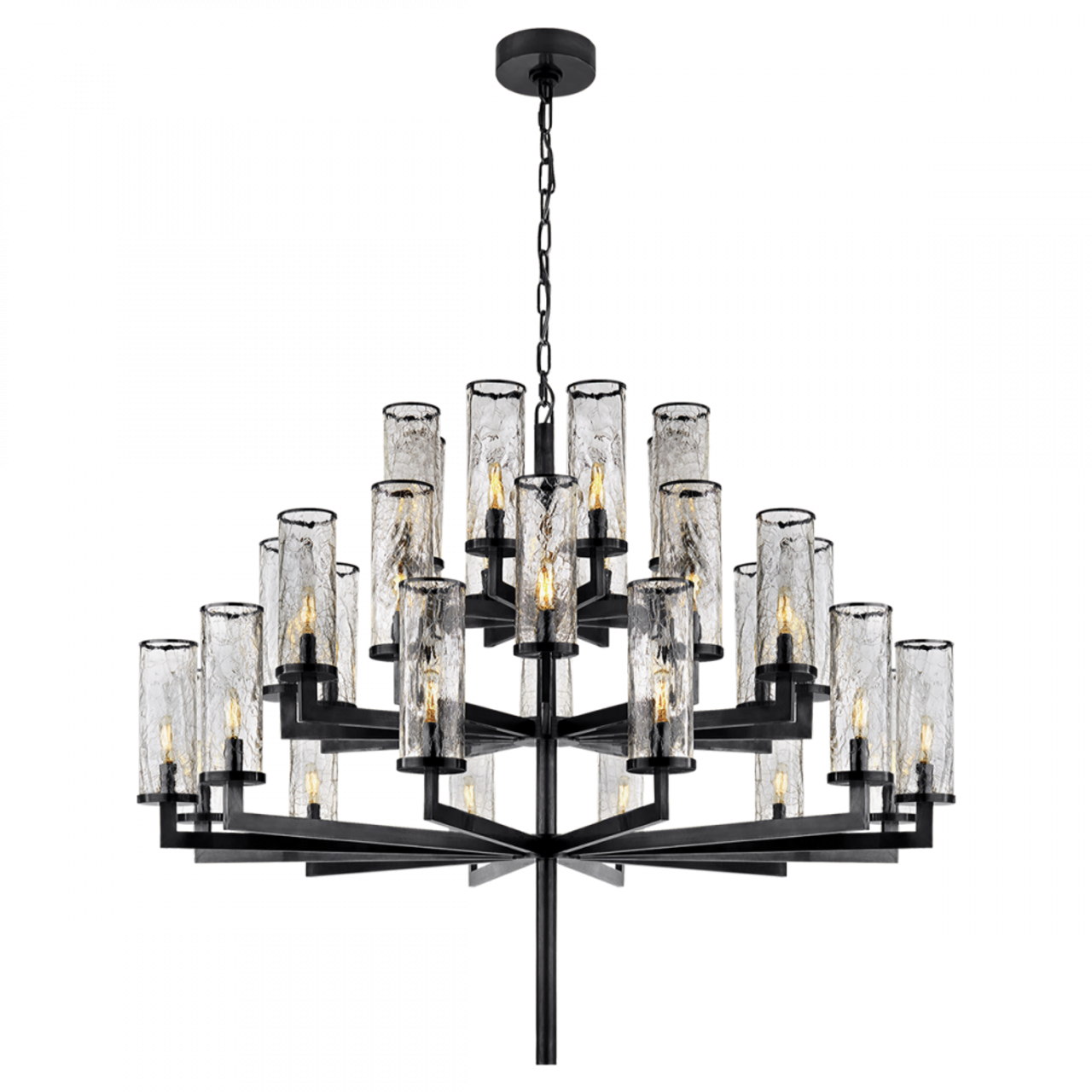 Liaison Chandelier, 32-Light, Bronze, Crackle Glass, 47.5"W (KW 5202BZ-CRG 2R5ZR)