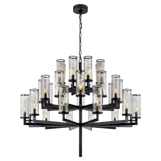 Liaison Chandelier, 32-Light, Bronze, Crackle Glass, 47.5"W (KW 5202BZ-CRG 2R5ZR)