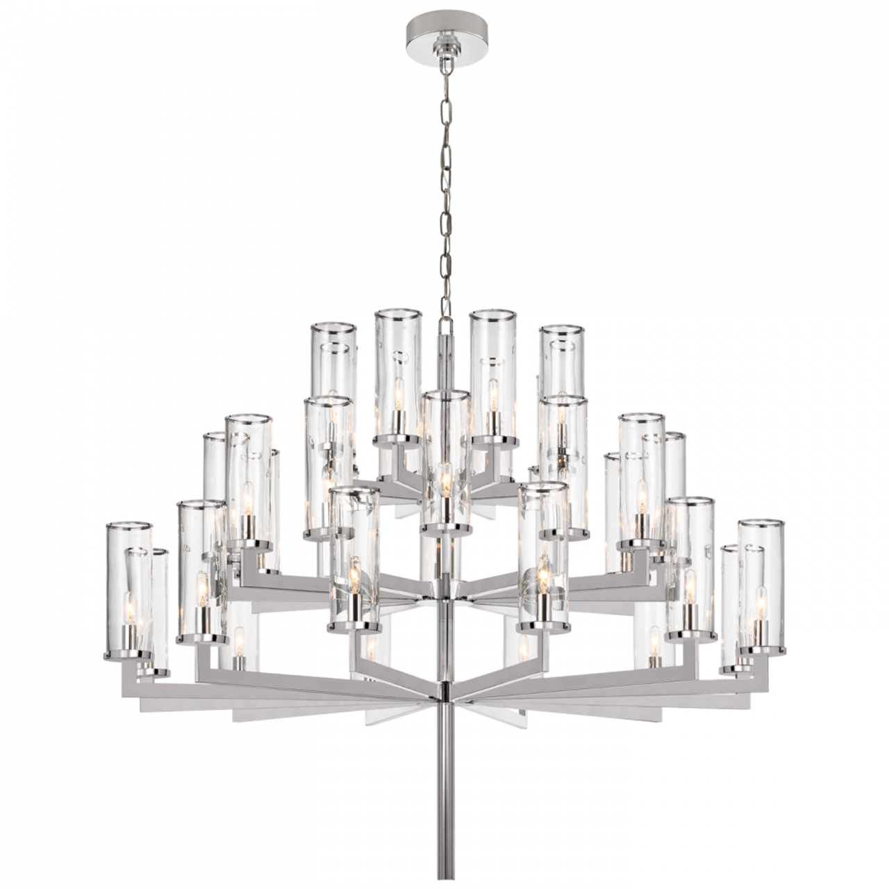 Liaison Triple Tier Chandelier, 32-Light, Polished Nickel, 47.5"W (KW 5202PN-CG CX23L)