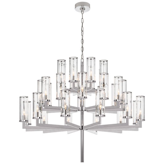 Liaison Triple Tier Chandelier, 32-Light, Polished Nickel, 47.5"W (KW 5202PN-CG CX23L)