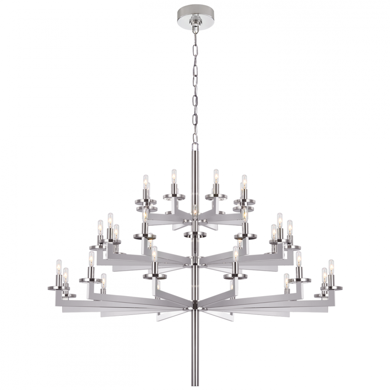 Liaison Triple Tier Chandelier - Polished Nickel