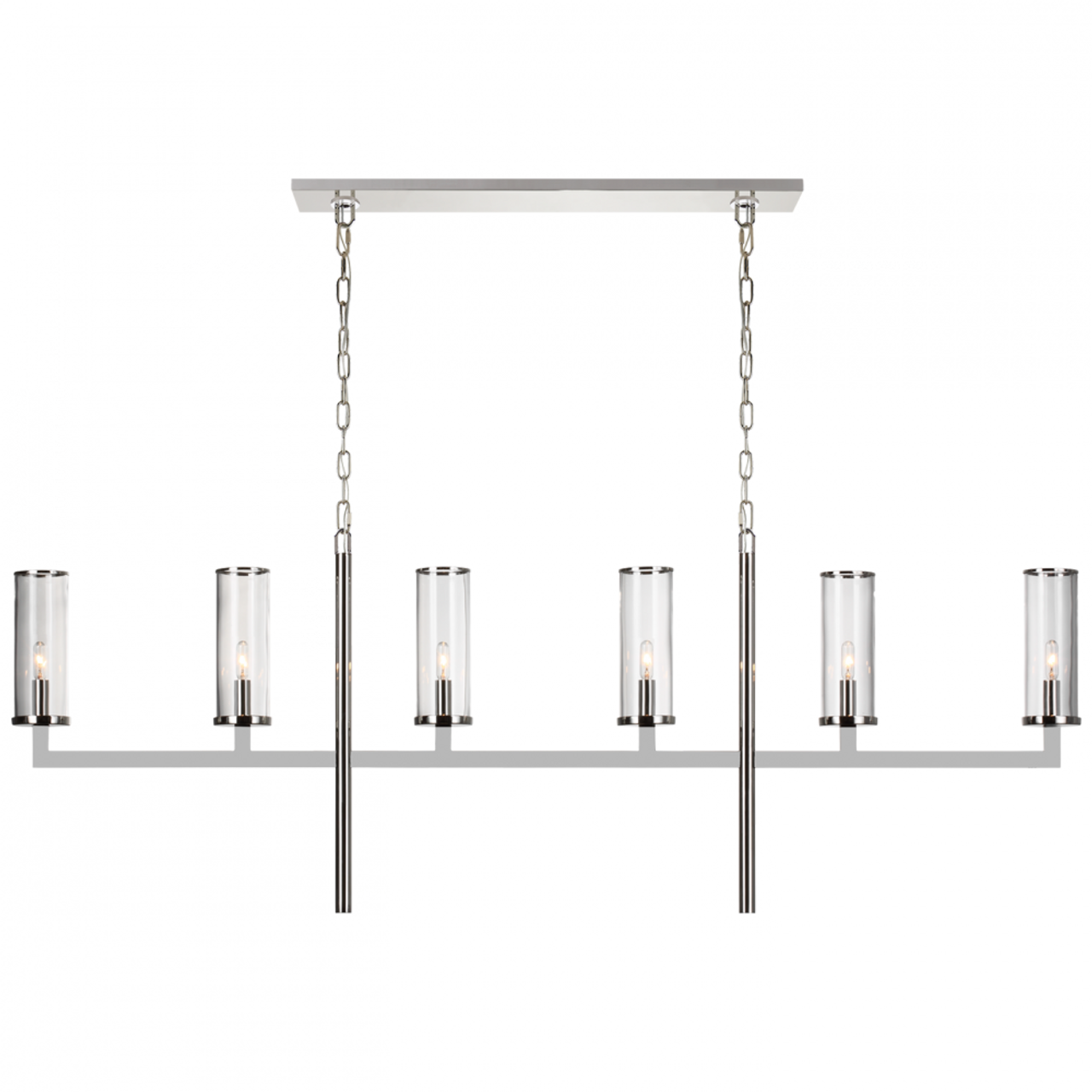 Liaison Large Linear Chandelier, 6-Light, Polished Nickel, 3.5"W (KW 5203PN-CG CX156)