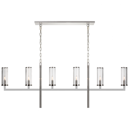 Liaison Large Linear Chandelier, 6-Light, Polished Nickel, 3.5"W (KW 5203PN-CG CX156)