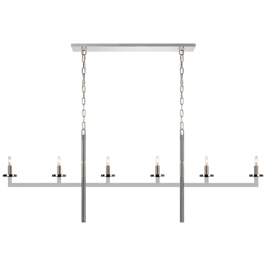 Liaison Large Linear Chandelier - Polished Nickel