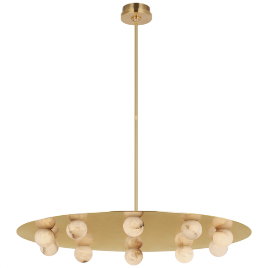 Pertica Integrated LED Chandelier - Mirrored Antique Brass