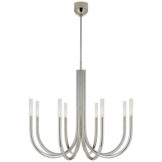 Rousseau Medium Chandelier, 1-Light, LED, Polished Nickel, 38"W (KW 5581PN-SG CLX3U)