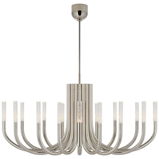 Rousseau Large Oval Chandelier, 1-Light, LED, Polished Nickel, 50"W (KW 5585PN-SG CLZ2E)