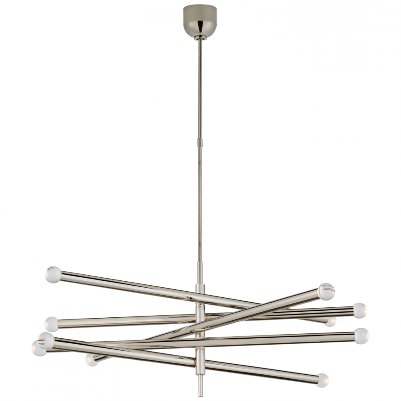 Rousseau Integrated LED Grande Articulating Chandelier - Polished Nickel and Clear Glass