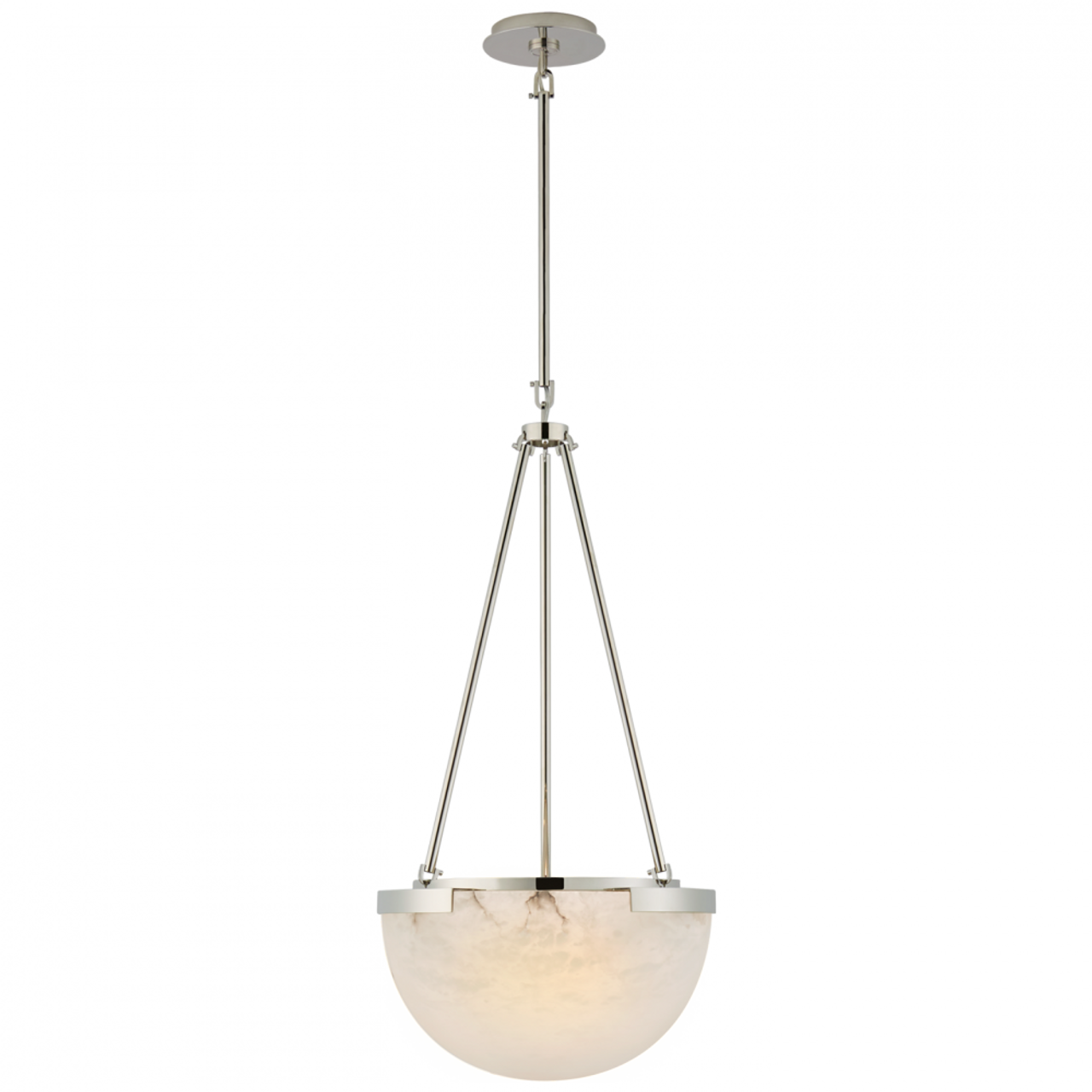 Melange Small Pendant, 3-Light, Polished Nickel, Alabaster Shade, Over All Height 63.75" (KW 5618PN-ALB CPTYL)