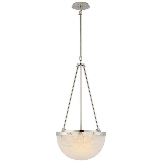 Melange Small Pendant, 3-Light, Polished Nickel, Alabaster Shade, Over All Height 63.75" (KW 5618PN-ALB CPTYL)