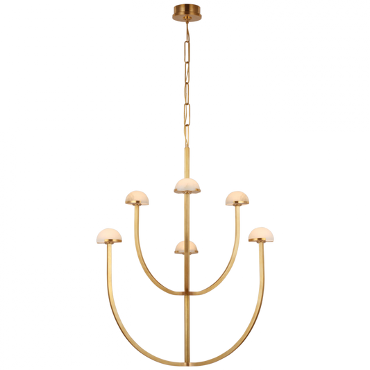 Pedra Large Two-Tier Chandelier, 1-Light, LED, Antique-Burnished Brass, 28.25"W (KW 5621AB-ALB CX339)