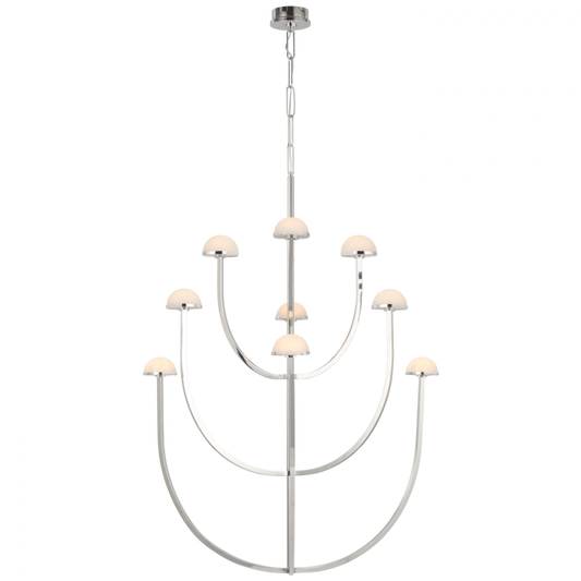 Pedra X-Large Three-Tier Chandelier, 1-Light, LED, Polished Nickel, 35.25"W (KW 5622PN-ALB CX23T)