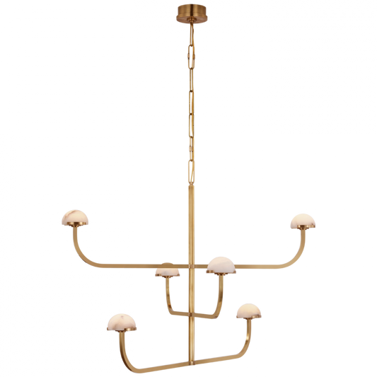 Pedra Three Tier Shallow Chandelier - Antique-Burnished Brass