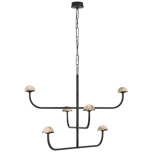 Pedra Three Tier Shallow Chandelier - Bronze