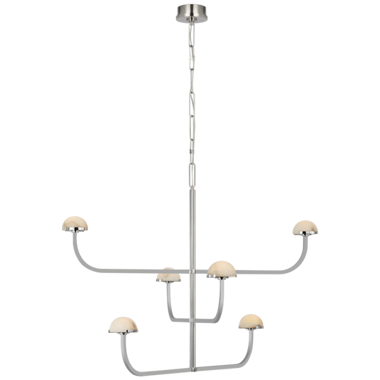 Pedra Three Tier Shallow Chandelier - Polished Nickel