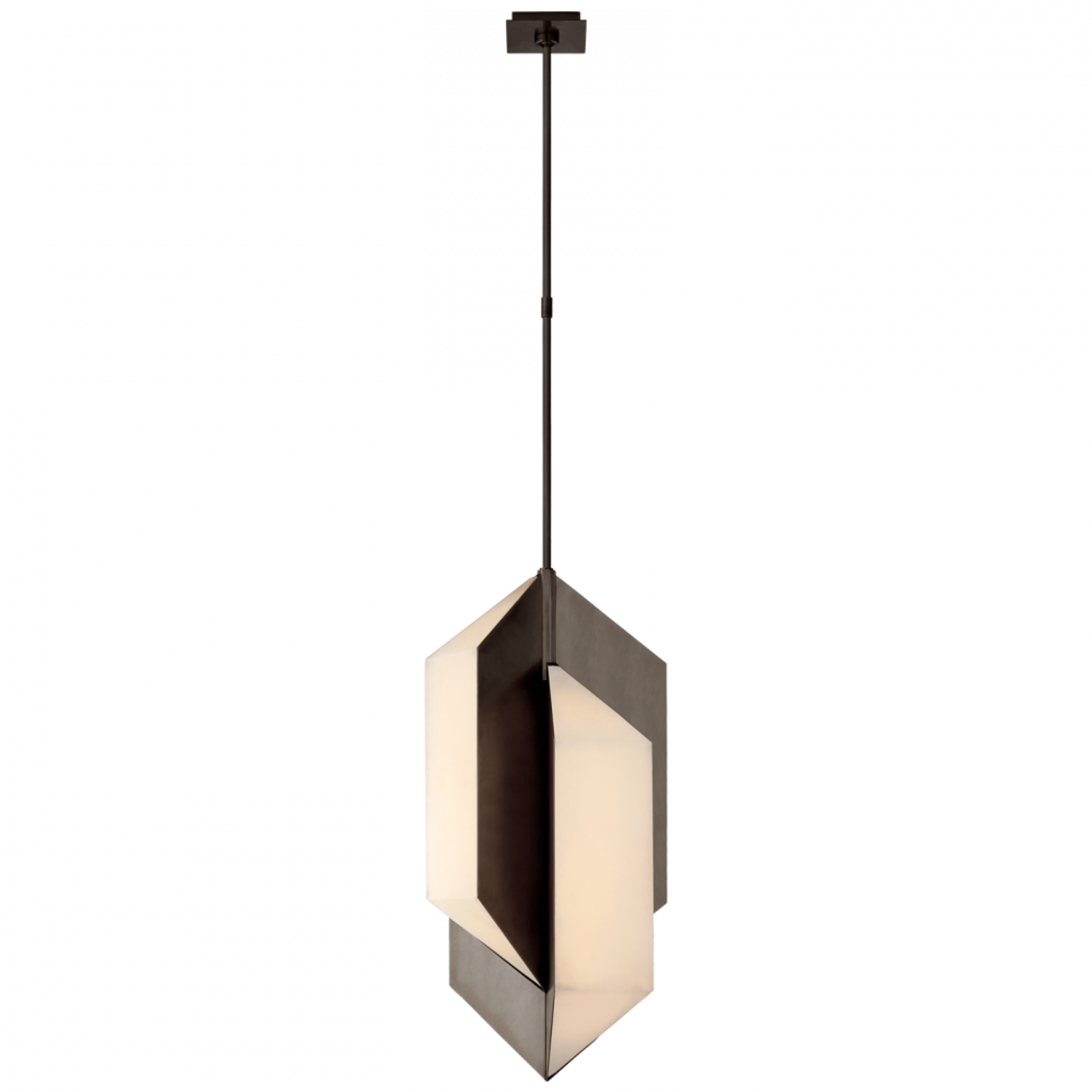 Ophelion Medium Pendant, 1-Light, LED, Bronze, Alabaster Shade, Over All Height 66.5" (KW 5722BZ-ALB CTWGV)