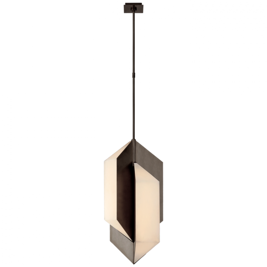 Ophelion Medium Pendant, 1-Light, LED, Bronze, Alabaster Shade, Over All Height 66.5" (KW 5722BZ-ALB CTWGV)