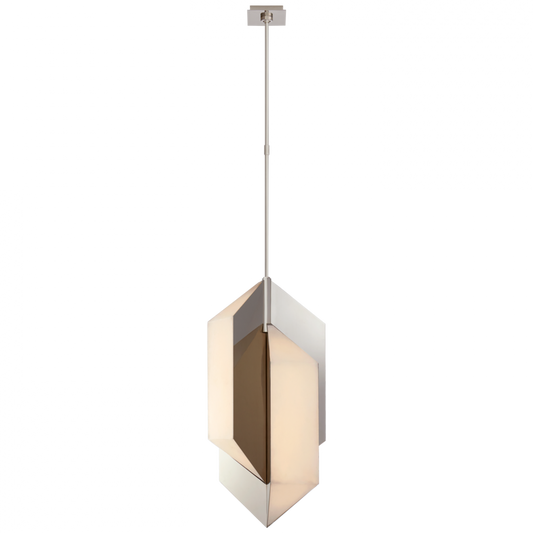 Ophelion Medium Pendant, 1-Light, LED, Polished Nickel, Alabaster Shade, Over All Height 66.5" (KW 5722PN-ALB CTVLP)