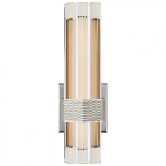 Fascio Asymmetric Wall Sconce, LED, Polished Nickel, Crystal, 14"H (LR 2907PN-CG CPZTK)