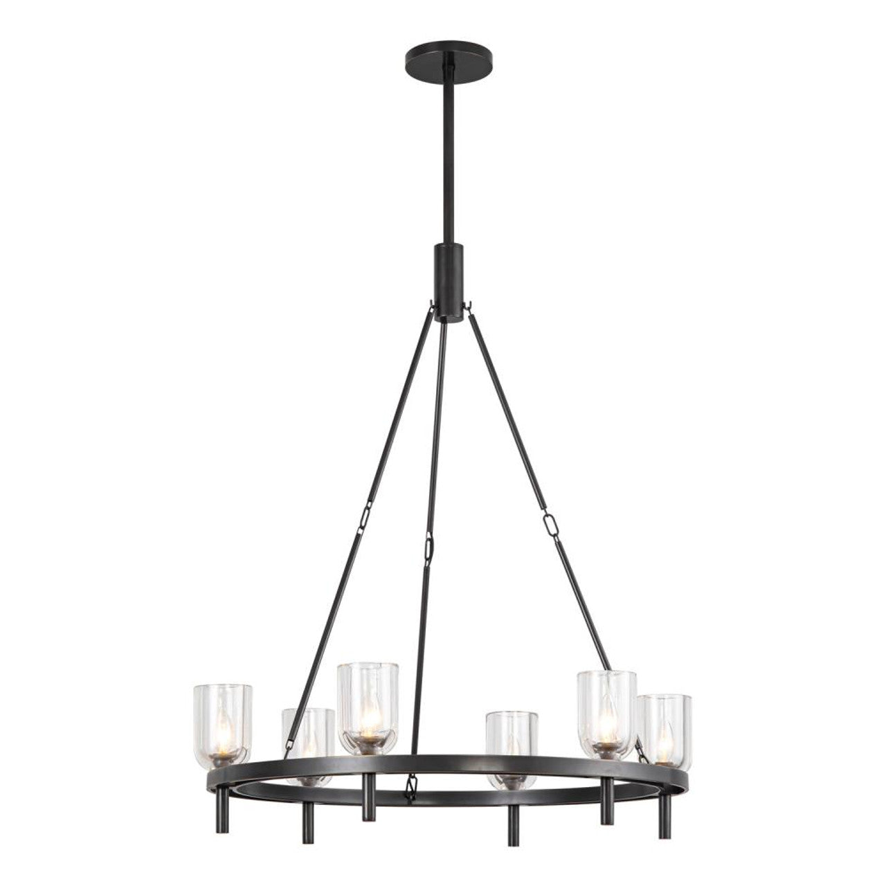 Lucian Candelabra Chandelier, 6-Light, Urban Bronze, Clear Crystal, 38.38"H (CH338632UBCC 7072XJX)