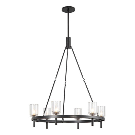 Lucian Candelabra Chandelier, 6-Light, Urban Bronze, Clear Crystal, 38.38"H (CH338632UBCC 7072XJX)