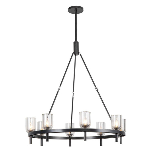 Lucian Candelabra Chandelier, 8-Light, Urban Bronze, Clear Crystal, 37.38"H (CH338836UBCC 7072XJY)