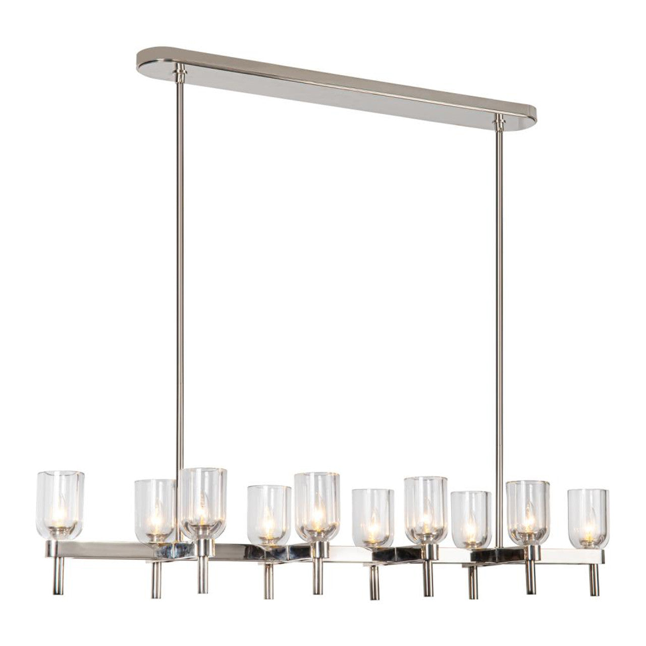 Lucian Pendant, 10-Light, Polished Nickel, Clear Crystal, 51.5"L (LP338052PNCC 7072WMD)