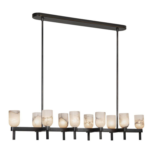 Lucian Pendant, 10-Light, Urban Bronze, Alabaster, 51.5"L (LP338052UBAR 7072XJT)