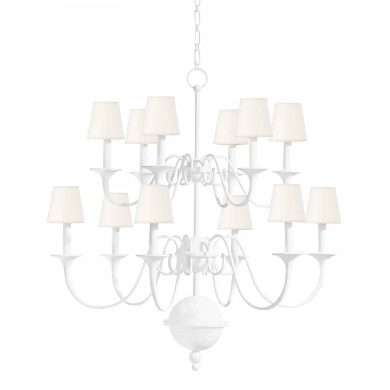 Windsor Chandelier, 12-Light, White Plaster, 38"W (Mds433-Wp A8N3Z)