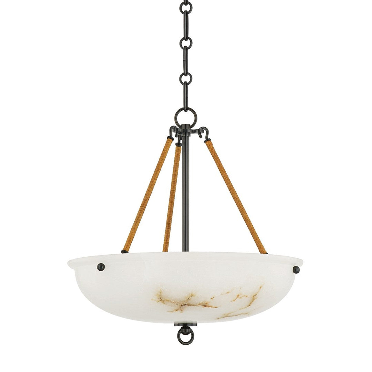 Somerset Pendant, 3-Light, Distressed Bronze, Alabaster Shade, 16"W (MDS811-DB ACKVW)