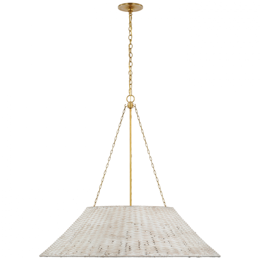 Corinne Extra Large Woven Hanging Shade - Soft Brass