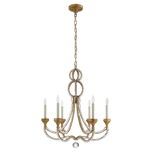 Milan Chandelier, 6-Light, Venetian Gold, 29.25"W (NW 5030VG 2R25J)