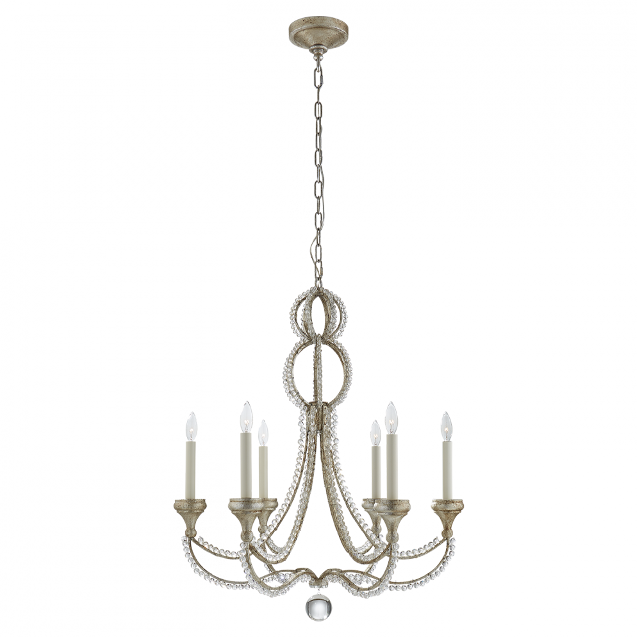 Milan Chandelier, 6-Light, Venetian Silver, 29.25"W (NW 5030VS 2R25K)