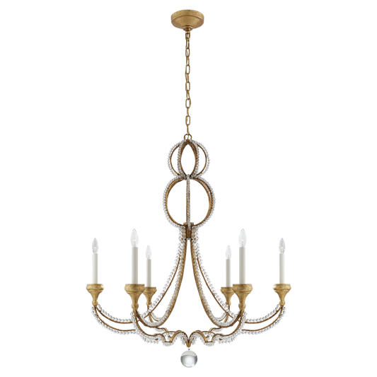 Milan Chandelier, 6-Light, Venetian Gold, 38"W (NW 5031VG 2R25L)