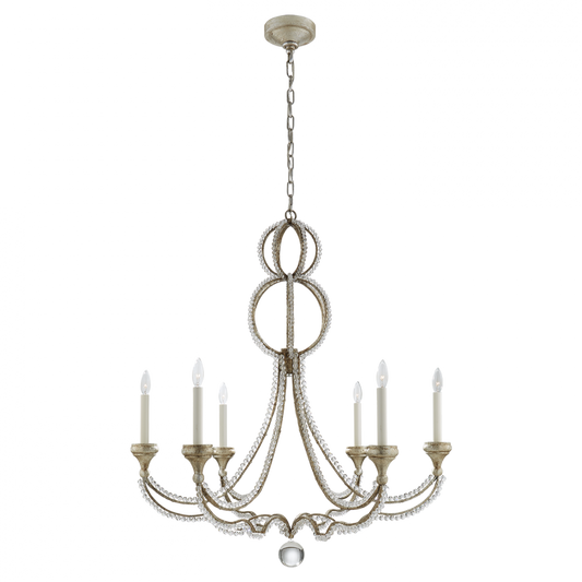 Milan Chandelier, 6-Light, Venetian Silver, 38"W (NW 5031VS 2R25M)