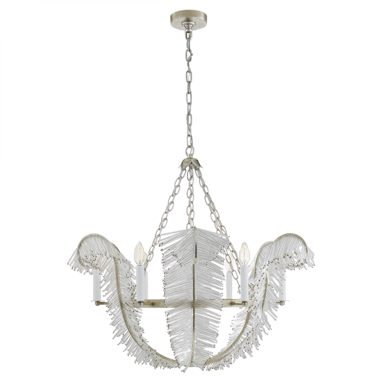 Calais Chandelier, 6-Light, Burnished Silver Leaf, 34"W (NW 5051BSL 2N4CC)