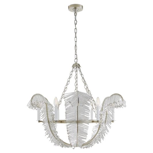 Calais Chandelier, 6-Light, Burnished Silver Leaf, 34"W (NW 5051BSL 2N4CC)