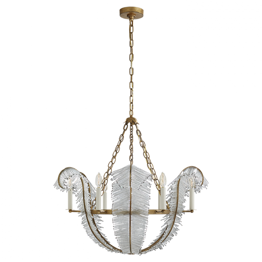 Calais Chandelier, 6-Light, Gilded Iron, 34"W (NW 5051GI 2R42K)