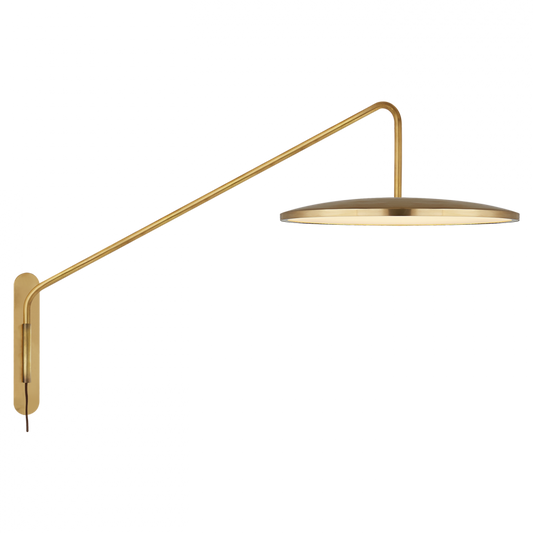 Dot Articulating Wall Light, 1-Light, LED, Natural Brass, 28"H (PB 2020NB CHVHF)