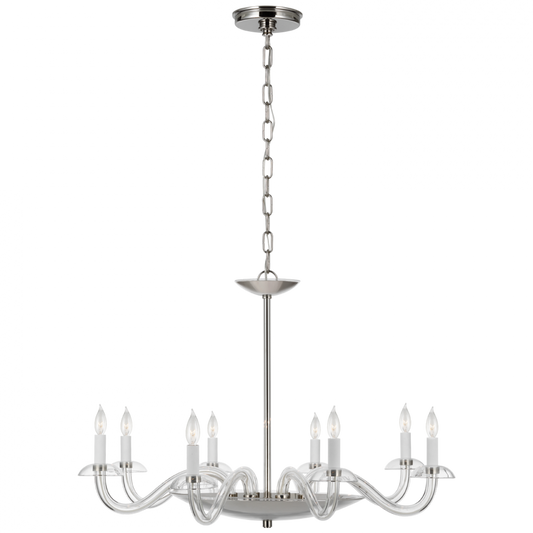 Brigitte Large Chandelier - Polished Nickel and Clear Glass