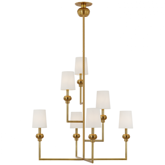 Comtesse XL Offset Chandelier - Hand-Rubbed Antique Brass