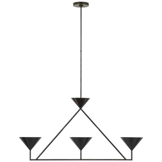 Orsay Medium Linear Chandelier - Bronze